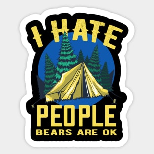 Camping Saying I Hate People Camper Fun Sticker